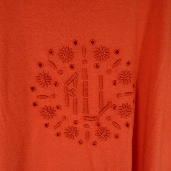 Ralph Lauren Logo Top Women's 2X Orange Embroidered Short Sleeve - Picture 3 of 8